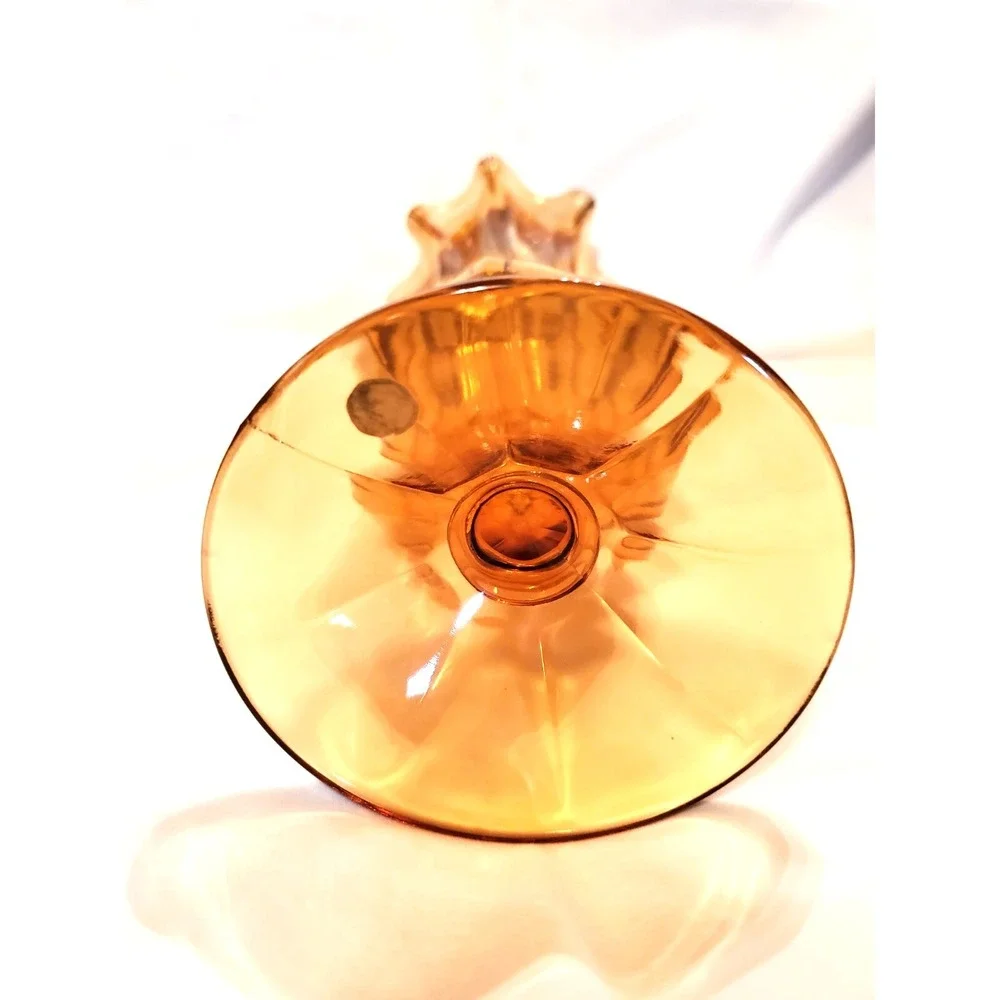 Vintage  Westmoreland Colonial Amber Swung Glass Pedestal 12.5